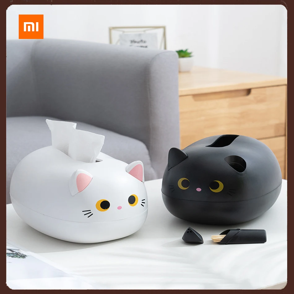 Kawaii Cat Tissue Box Desktop Toilet Paper Holder Kitchen Napkin Storage Box Wc Paper Container Nordic Style Home Decoration