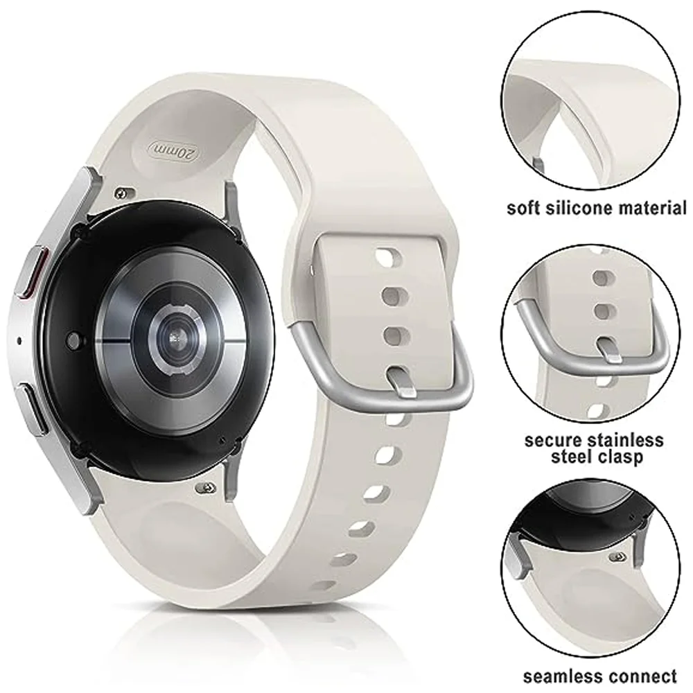 Cinturino in Silicone originale da 20mm per orologio Samsung Galaxy 4/6 bracciale classico 43mm 47mm per cinturino Galaxy Watch 6/5/4 44mm 40mm 45mm