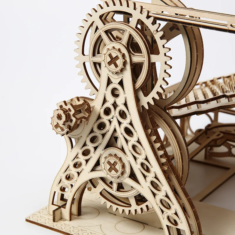 مجموعة تشغيل رخامية خشبية ثلاثية الأبعاد من OUZEY، مجموعات مكعبات بناء ألغاز DIY للبالغين والمراهقين، لعبة جذعية تعليمية وهدية فريدة من نوعها