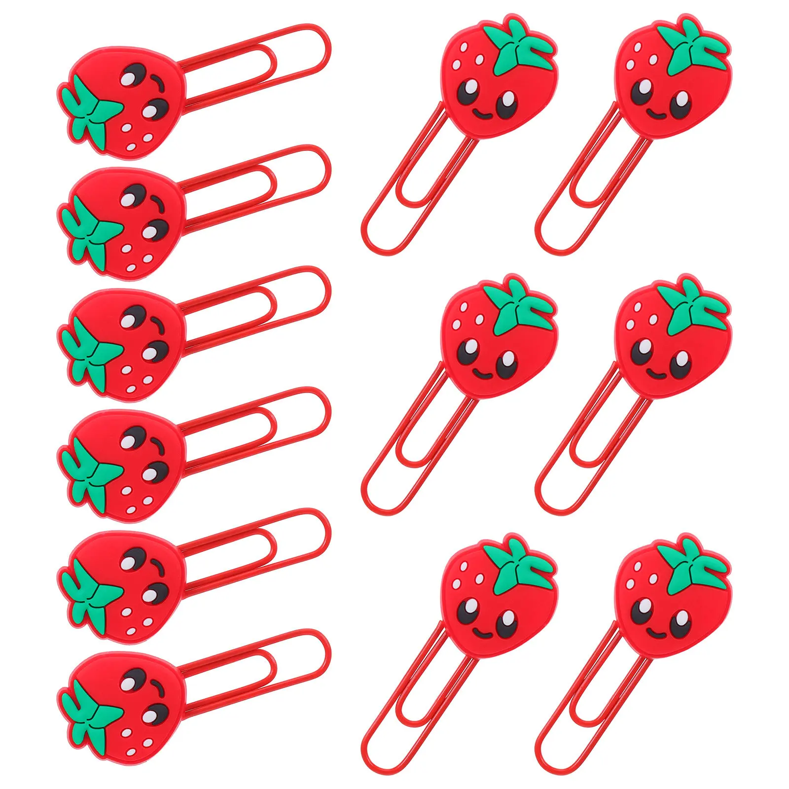 

30Pcs Strawberry Paper Clips Waterproof PVC Cute Bookmark Clips Creative Paperclips for Students Office Classroom Supplies