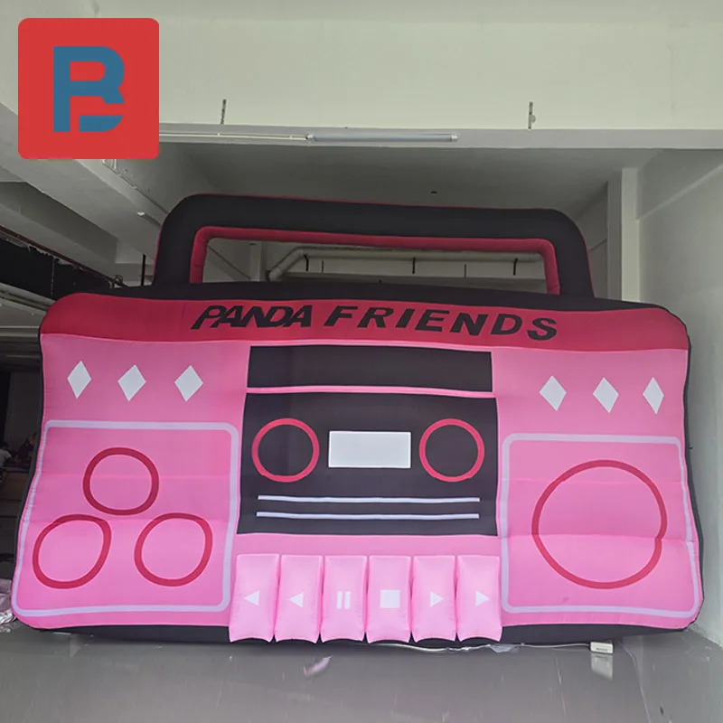 Giant inflatable radio portable stereo inflatable model childhood nostalgia concert stage party can be customized lighting ads