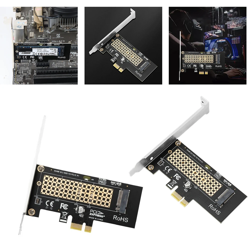 

M.2 NVME To PCIe 3.0 X1 Adapter 8Gbps M.2 NVME SSD To PCIe 3.0 PCIE X1 Adapter Card M Key PCIe NVMe SSD Converter for Desktop PC