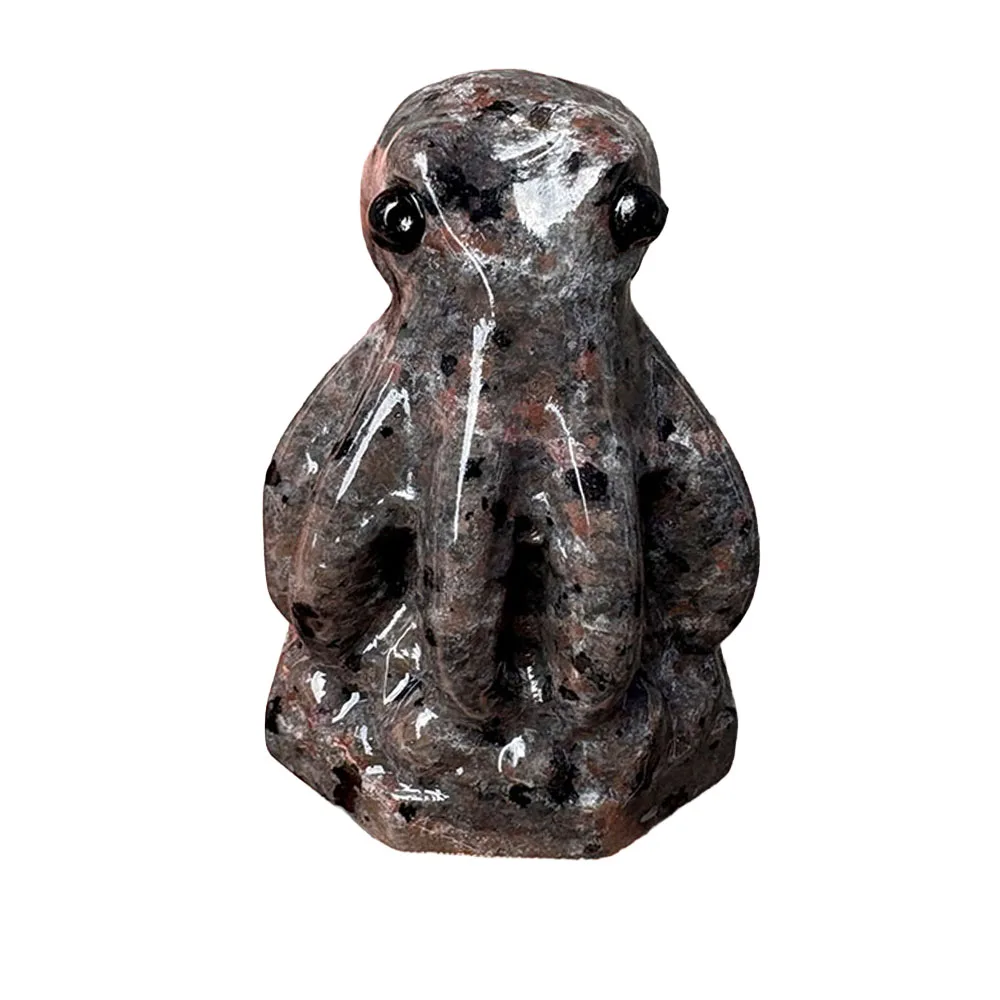 Custom 6cm Yooperlite Octopus Crystal Carving - Handcrafted Healing Gemstone Sea Animal Figurine