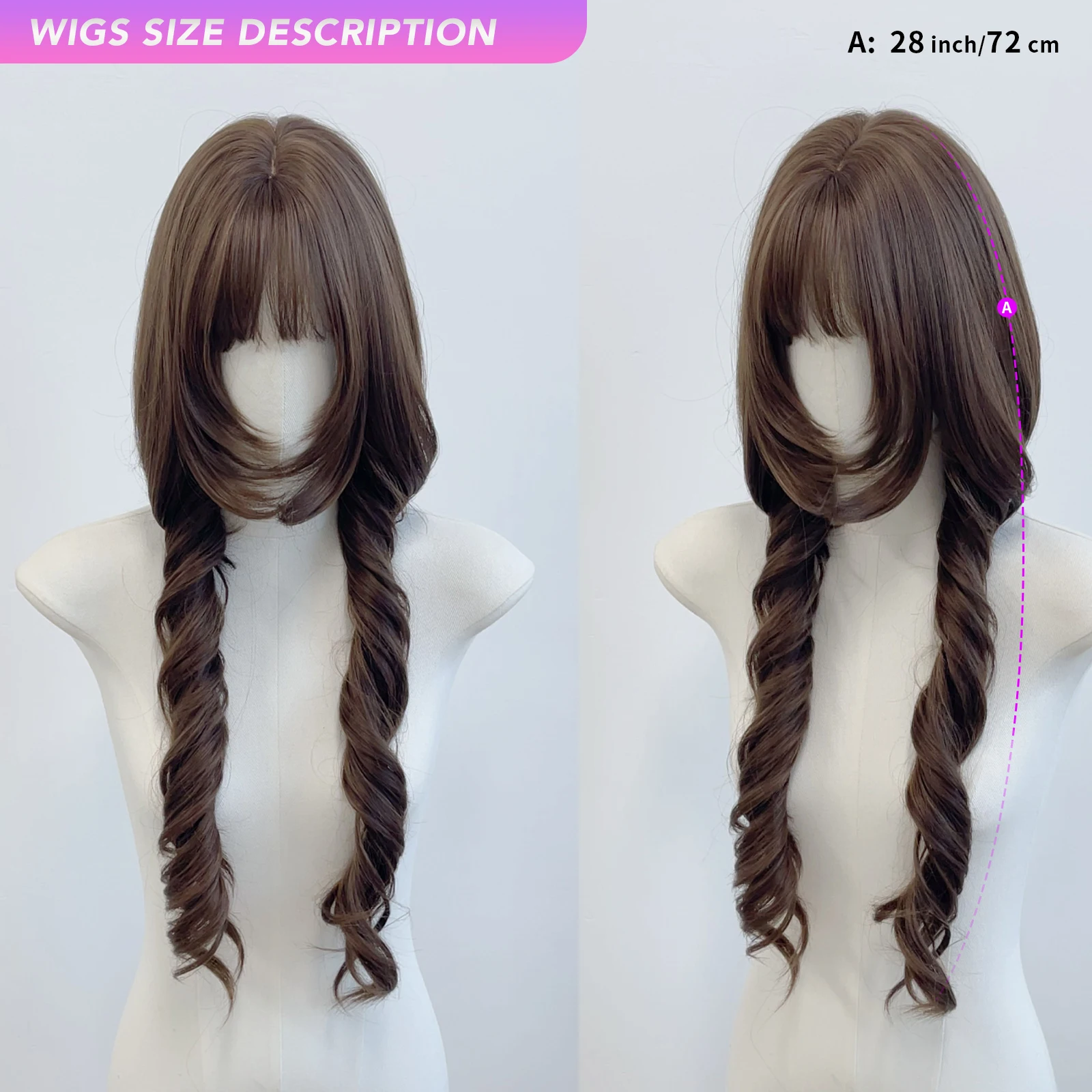 MEISU 28 بوصة شعر مستعار مستقيم الانفجارات براون الألياف الاصطناعية الطبقات الشعر مقاومة للحرارة الطبيعية السلس تمديد الشعر Selfie الطرف