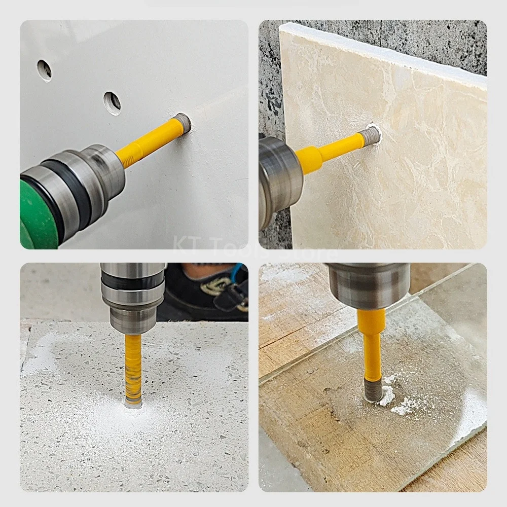 Set di punte diamantate brasate da 5 pezzi per piastrelle, vetro, marmo, granito, sega a tazza per perforazione a secco per trapano elettrico, seghe a tazza diamantate a secco