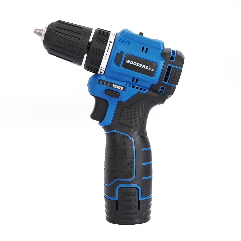 

12V Cordless Drill Brushless Portable Rechargeable lithium Battery Power Screw Diver With Power Display Switch