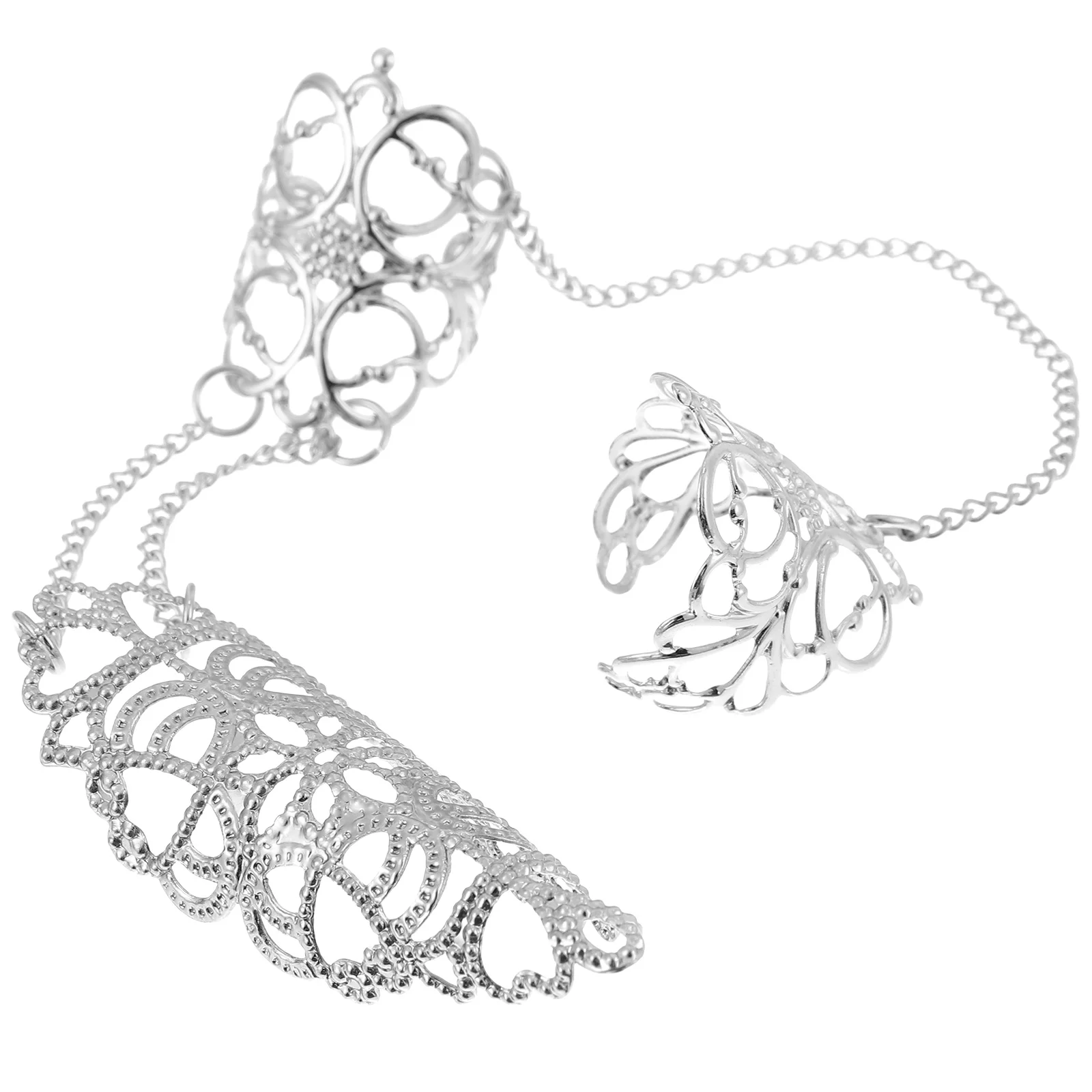 

Crown Chain Ring for Women Gun Black 0557 Claw Gothic Retro Metal Fingertip Jewelry Crystal Liquid Decor