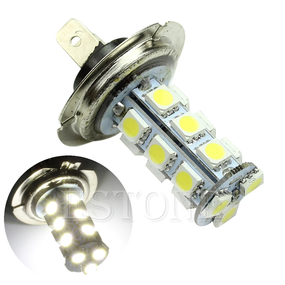 Car Lights Motorcycle High Low Beam Driving Headlight for DC 12V H7 5050 18 SMD Auto Fog Light LED Bulb Dustproof Waterp