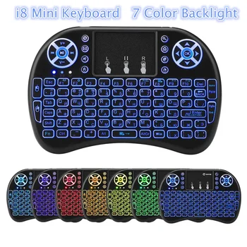 1 stks Backlit Mini Draadloos Toetsenbord Afstandsbediening 2.4G Air Mouse Toetsenbord Met Touchpad N RGB PC TV Box