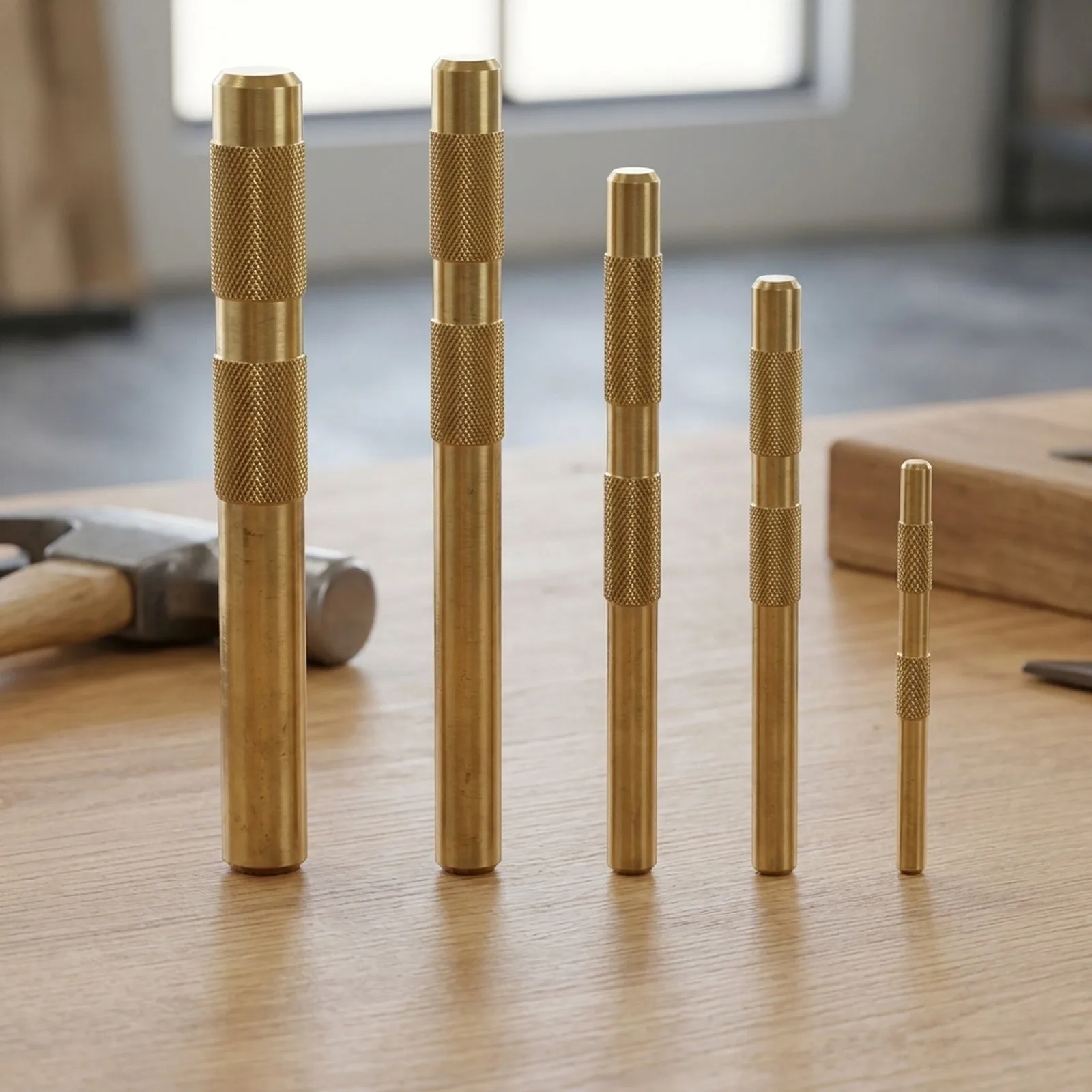 Brass Punch Set Brass for drift Punch Set Auto Repair Tasks 5 Sizes Of Punches Designed For Auto Repair Effective Force Transfer