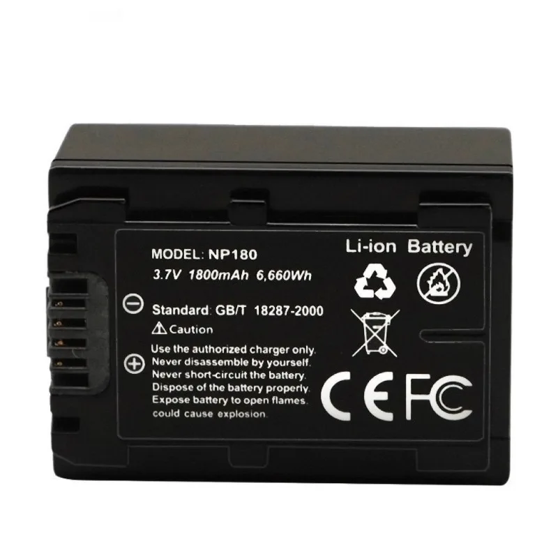 For High Quality New 3.7V 1800mAh Camera Battery NP-180 NP180 BP-FV50 Camera Lithium Battery