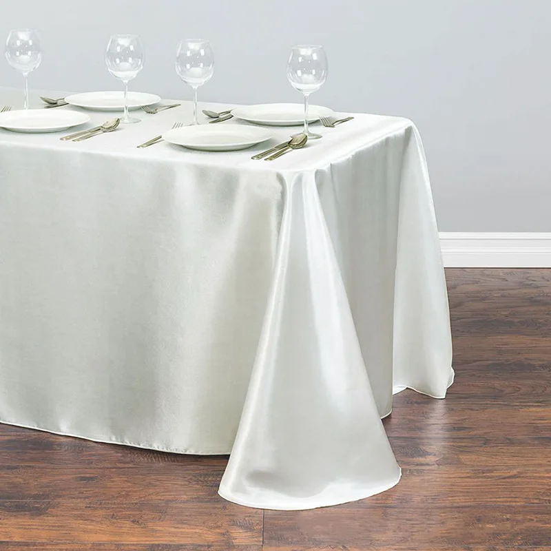 145x145cm Square Satin Tablecloth Solid Table Cloth Birthday Wedding Banquet Party Decor Home Dinner Table Cover Kitchen Supply