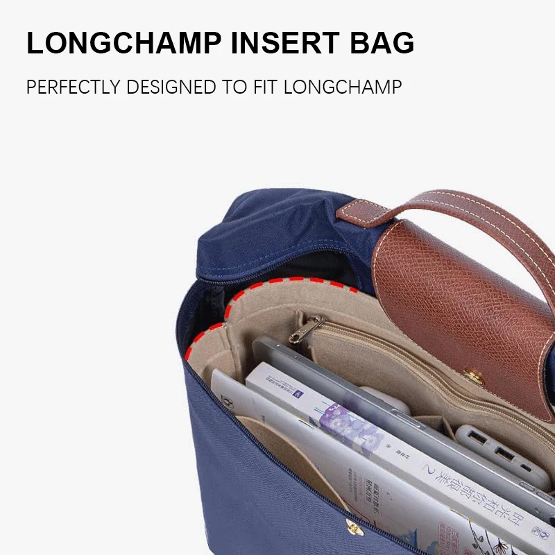 حقيبة إدراج اللباد تناسب حقيبة LC Le Pliage النسائية | منظم بطانة داخلية لتخزين الكمبيوتر #6