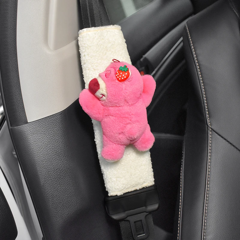 Autogordel Cover Anime Aardbei Beer Pluche Autogordel Schouderbeschermer Pad Auto-interieur Accessoires Voor Kerstmis