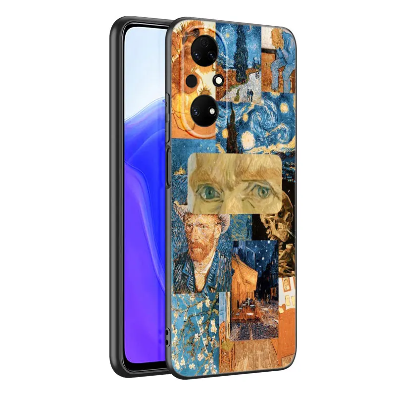 Art Painting Birth Of Venus Black Phone Case For Huawei P8 P9 P20 P30 P40 Mate 8 9 10 Lite 20 30 P50 Pro Plus 20X P Smart 2020