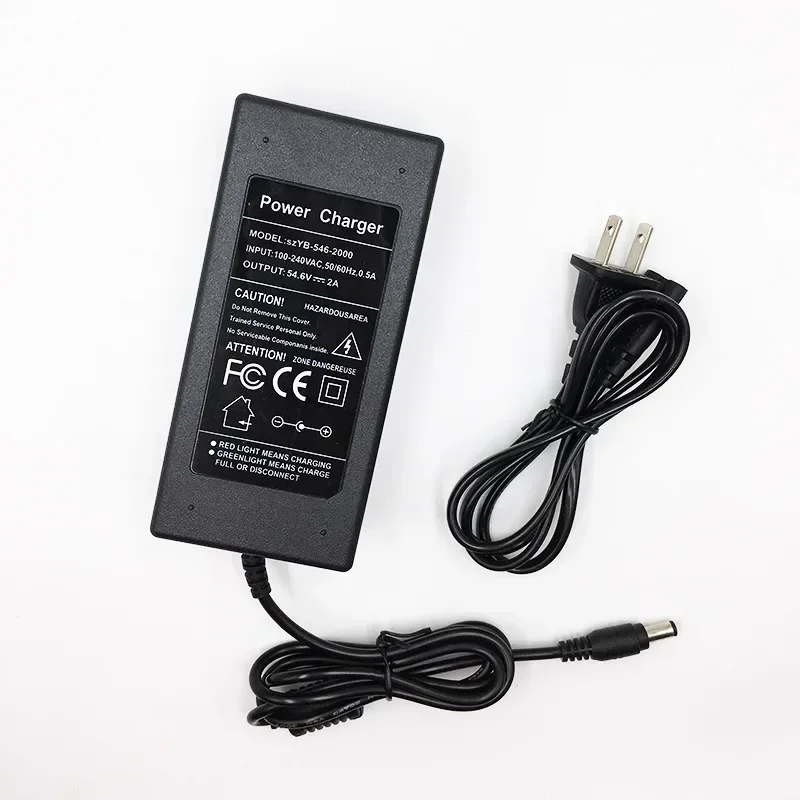 54.6V 2A Lithium Ebike Battery Charger 48V 13S Li-ion Battery Charger DC/Pack 3 Pin Socket/Connector