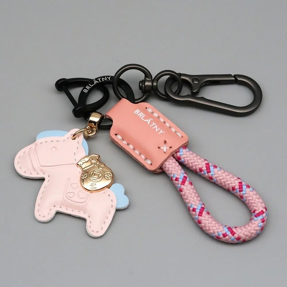 Neue Leder Schlüsselbund INS Cartoon Handy Lanyard Nettes Pferd Hängen Ornament Geschenk