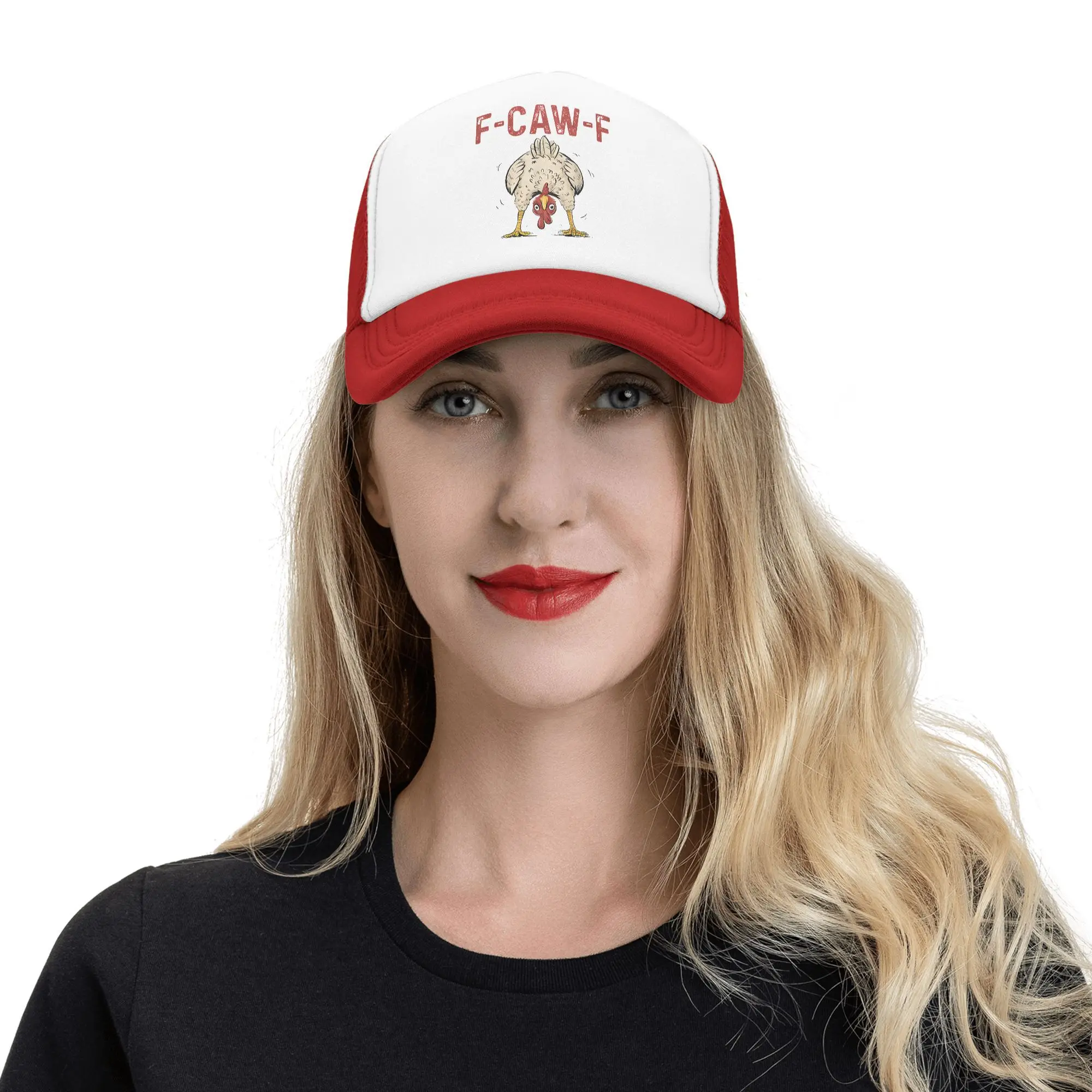 F-Caw-F مضحك الدجاج شبكة قبعات البيسبول قبعة سائق الشاحنة FCAWF الفكاهة أبي قبعة تنفس Snapback قبعات أبي قبعة قابل للغسل قبعة سائق الشاحنة