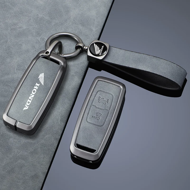 Car High-grade Gray Metal Key Case Cover Shell Fob For Honda PCX160 VISION SH350 160 PCX 125 Switch 150 ADV Wrench 350 2021 2022