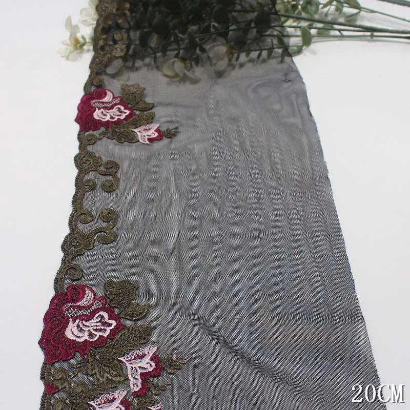

41Yards Sexy Lingerie Mesh Embroidered Tulle Lace Fabric Floral Shape Embroidery Lace for Women Underwear