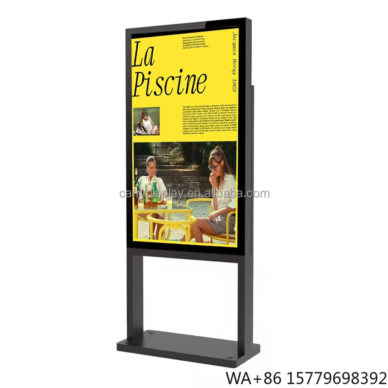 

65 Inch Outdoor Free Standing Large LCD Advertising Display Digital Signage Screen for Bus Stop