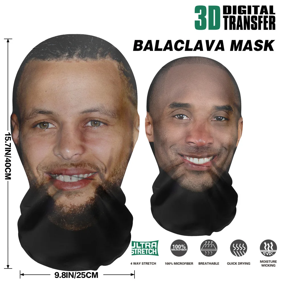 Máscara Kanye impressa em 3D para homens e mulheres, malha elástica, máscara facial completa, cosplay headwear, moda hip hop, chapéu de capuz balaclava, chapelaria, novo