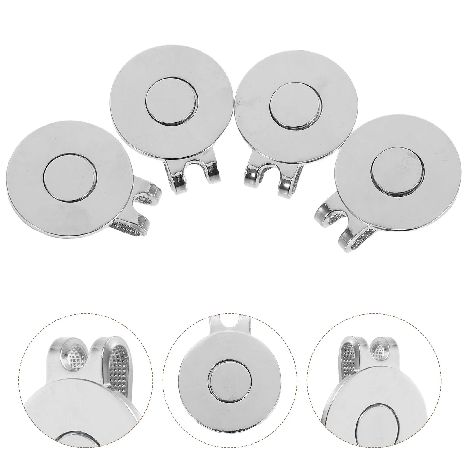 

4 Pcs Golf Ball Mark Marker Holder Marking Tool Accessories Bag Clip Baseball Cap Bags Clips Belt Balls