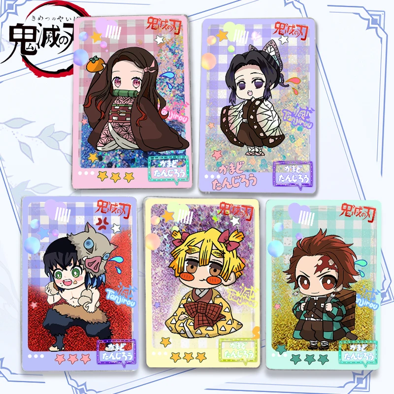 Anime Demon Slayer Quicksand Cards Kamado Nezuko Hashibira Inosuke Kochou Shinobu Christmas Birthday Gifts Children\'s Toys