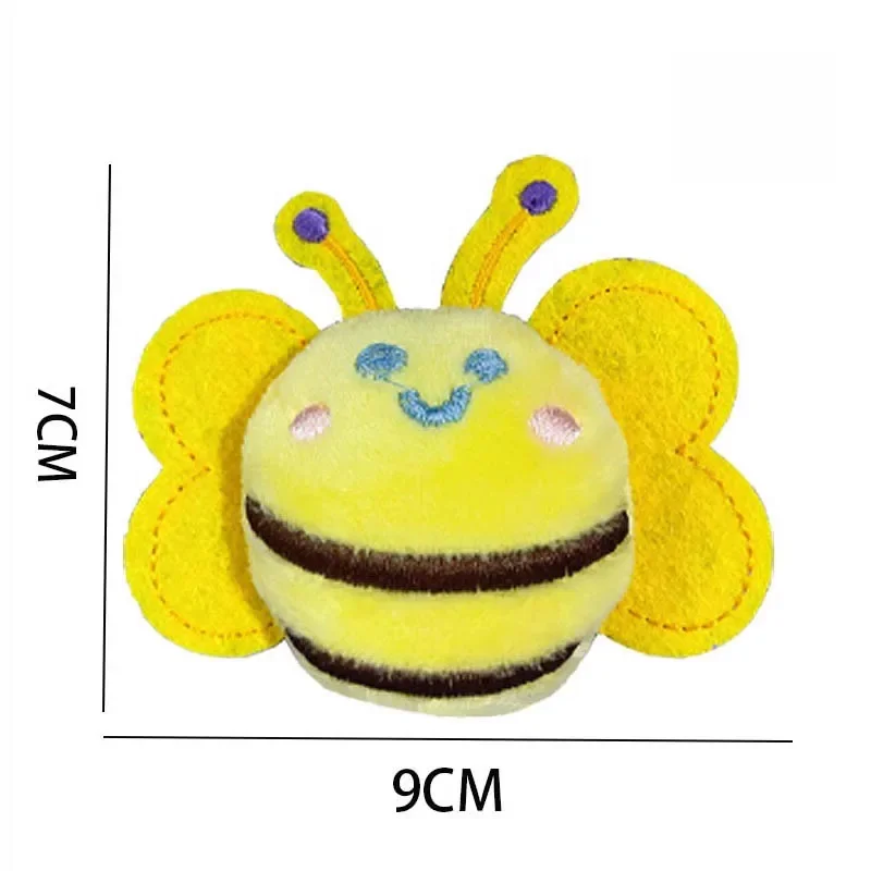 1-20PCS Cute Bee Plush Keychain Cartoon Animal Doll Key Ring for Bag Backpack Purse Decoration Girls Gift Toy Charm