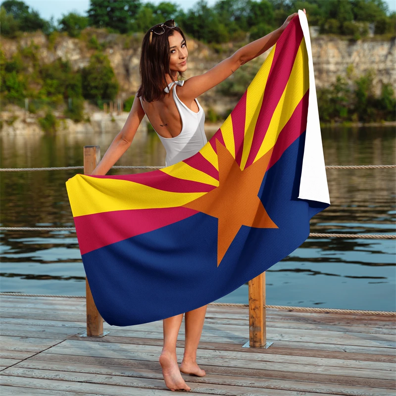 Gaslight Gatekeep Girlboss Arizona Waffle Beach Towel 150cm x 75cm