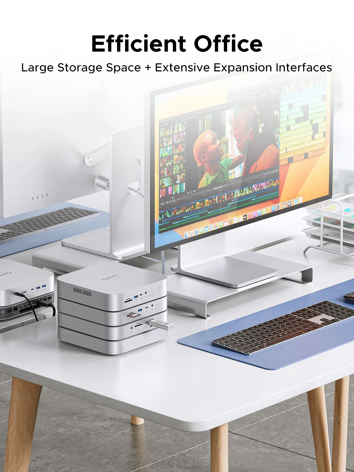 Imagem -03 - Orico-docking Station para Mac Mini Hub Usb c 2.5 Sata 16tb Nvme M.2 Ssd Gabinete de Disco Rígido Dp8k 30hz sd Tf2.0