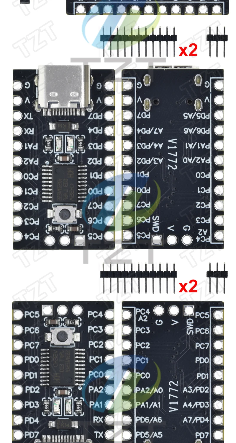 GREATZT CH32V003 P Lamanytka Rozwojowa Minimalna Płyta Parquena RISC-V Open Source TYPE-C Port USB CH32V003F4P6 – Detail 5