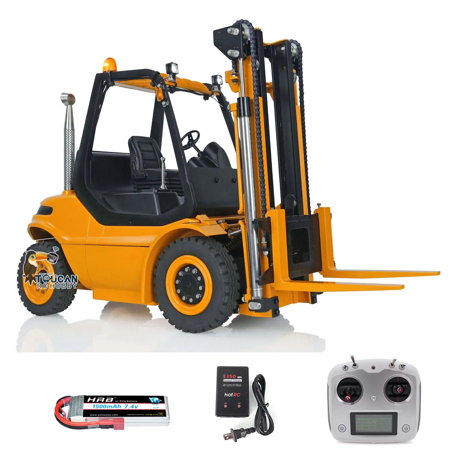 1/14 LESU Hydraulic RC Forklift Truck Electric Painted Transfer Car Model Light Sound Remote Control Adult Toy ESC Servo