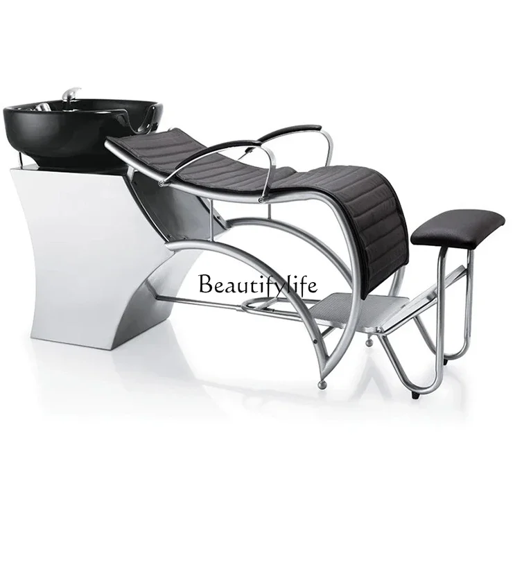 

ld 30 Lying Half High-End Shampoo Chair Hair Saloon Dedicated Ceramic Basin High-End Hairdressing Flushing Bed