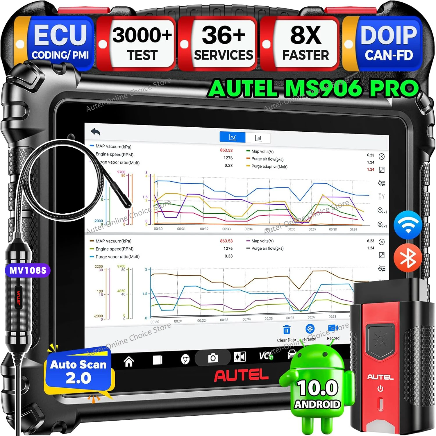 

Autel MaxiSYS MS906 Pro Car Diagnostic Tool OBD2 ECU Coding All Systems CAN FD DoIP Bi-Directional Scanner Tools PK MS906BT