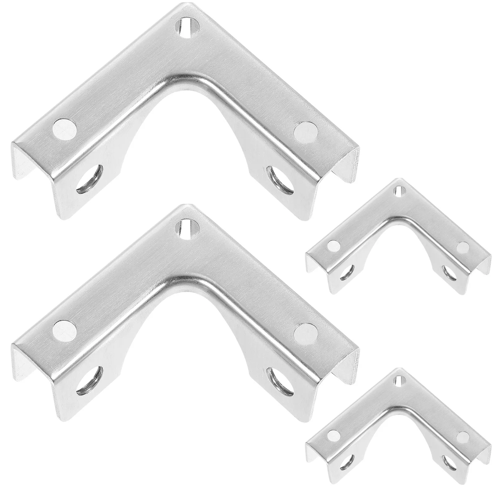 

Комплект из 4 L-образных кронштейнов из нержавеющей стали 304 для стекла, угловые мебельные опоры-зажимы для перил, ограждений, шкафов, витринных полок