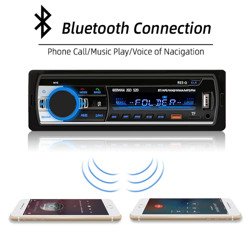 Imagen 2 del producto HIPPBQCC Radio de coche 1din estéreo Multimedia Bluetooth reproductor MP3 Digital FM Audio música USB/SD con entrada auxiliar en el tablero Universal