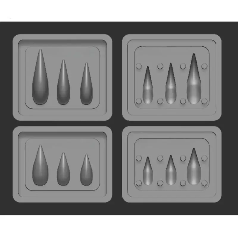 Silicone Nail Art Mold DIY Transparent Mold Of The Sharp Dragon Claws Series Long Short Dragon Claw Nail Art Mold