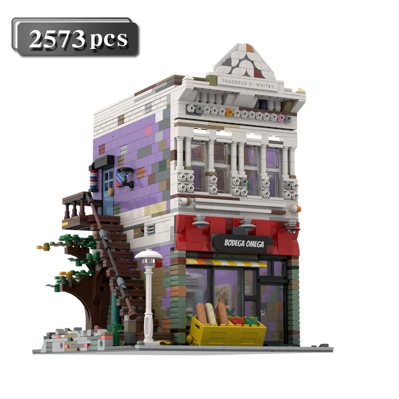 

Бодега омега MOC город уличное здание кирпичи вид архитектура модель блоки игрушка традиционный дом набор кирпичей подарок для детей друг