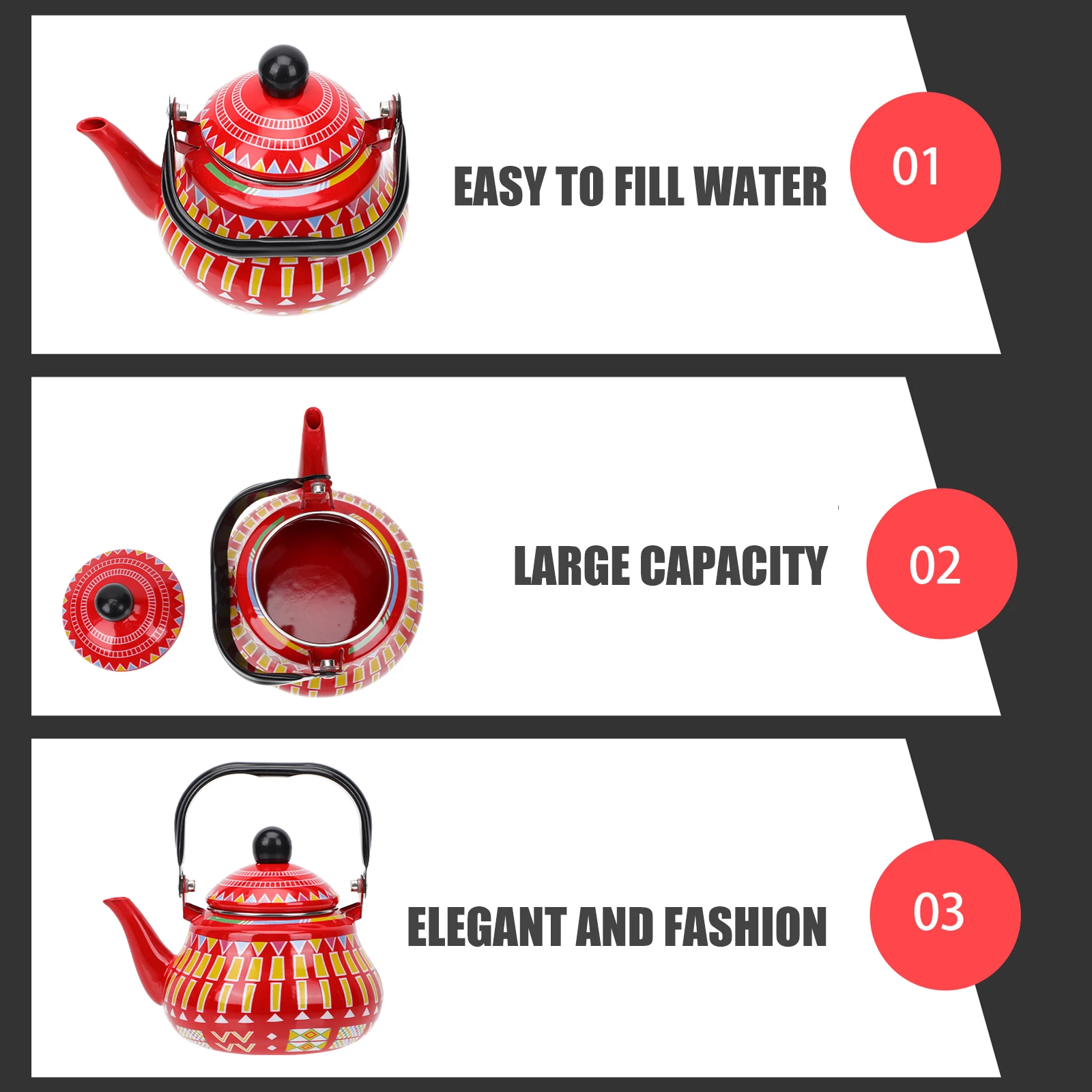 

Enamel Kettle Large Capacity Water Pot Stovetop Boiling Teakettle Easy Clean Kitchen Gadgets Home Appliances Stainless Steel