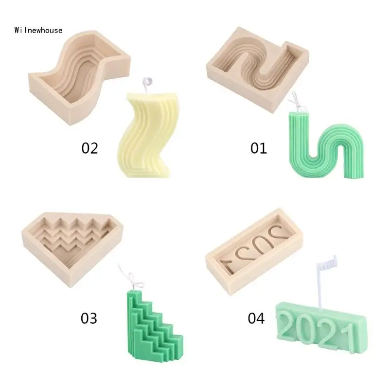 Geometric Silicone Mold Gypsum Epoxy Aroma Mould for Home Decoration Dropship