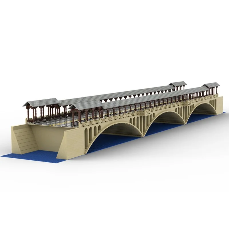 14108pcs MOC Bridge Creatored Model Building Blocks Architecture Christmas Gift Assemble DIY Creative Brick Kids Toys Birthday