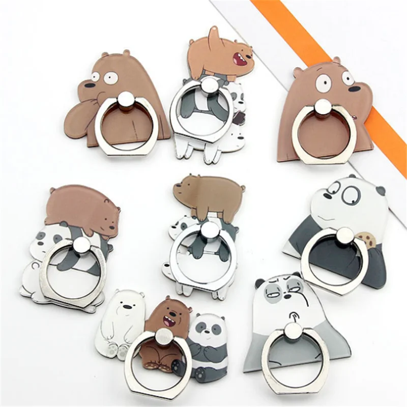 360 Degree Cartoon Animal Finger Ring Smartphone Stand Holder Mobile Phone Funny Bear Holder Stand For iPhone All Phone