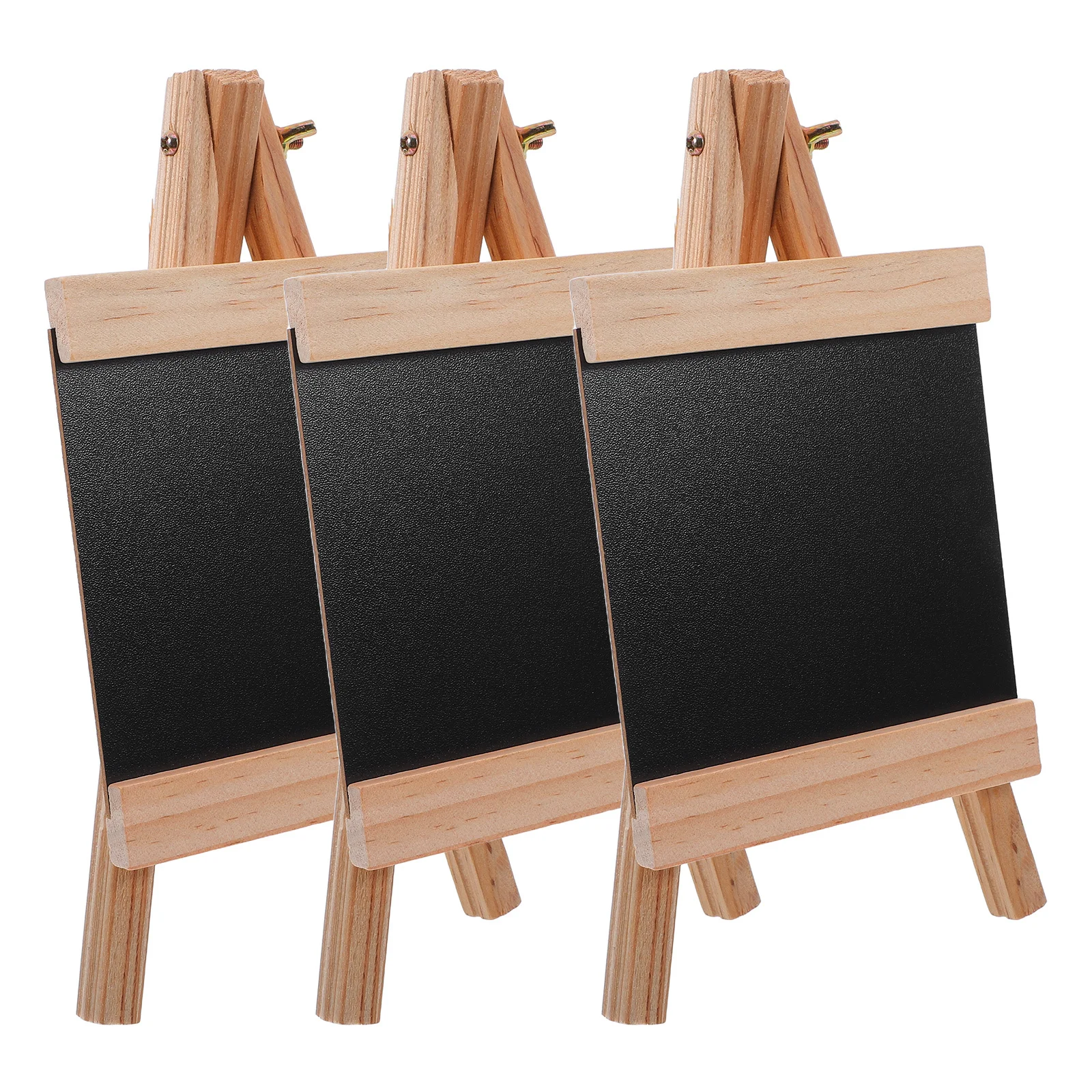 

3Pcs 9x5 Inch Wooden Chalkboard for Adults Erasable Writing Surface with Mini Easel Stand Kitchen Dinner Menu Board Office Desk