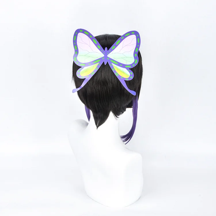 Kochou Shinobu Cosplay Perücken Halloween Party Performance Perücken Frauen Schwarz Lila Farbverlauf Haar Japanische Anime Kostüm Zubehör