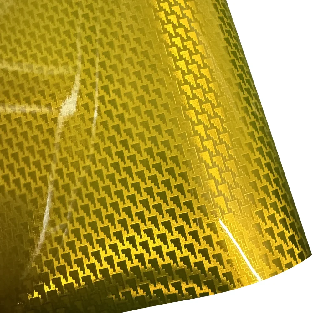 High Glossy Gold Aircraft Pattern Plated Carbon Fiber Film Car Wrap Vinyl Sticker for Car Tuning Color Stickers Adhesive Decal