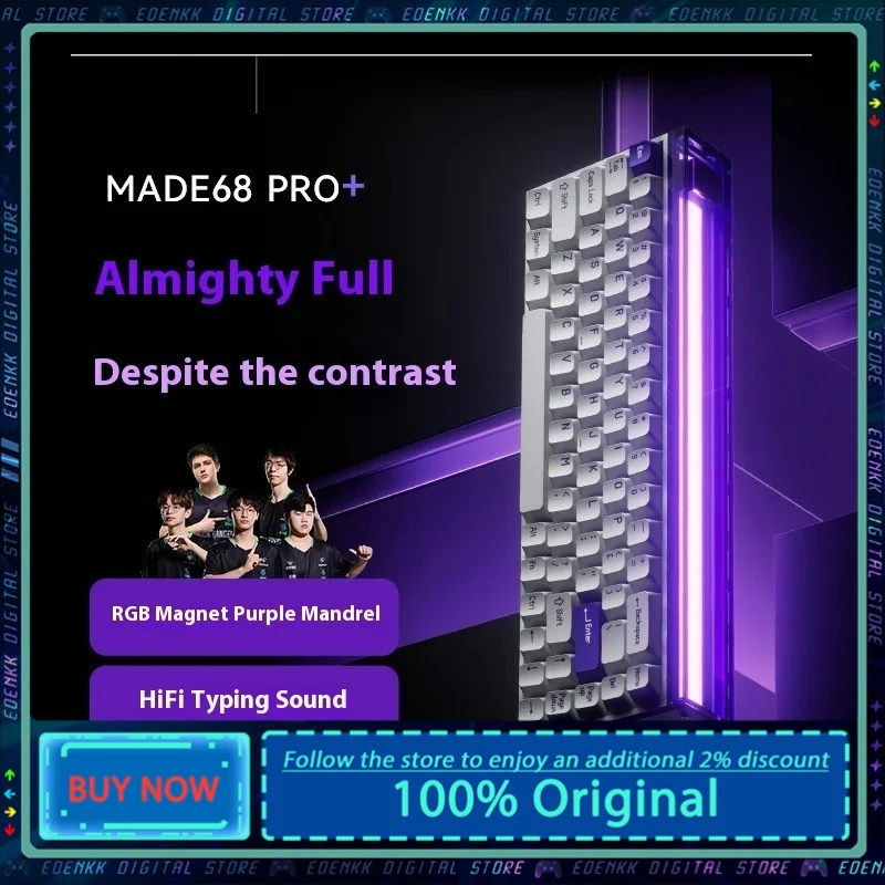 

New Made68 pro+ Mechanical Keyboard with Magnetic Axis for RT Games Esports Customized Fearless Contract Desktop Laptop Use