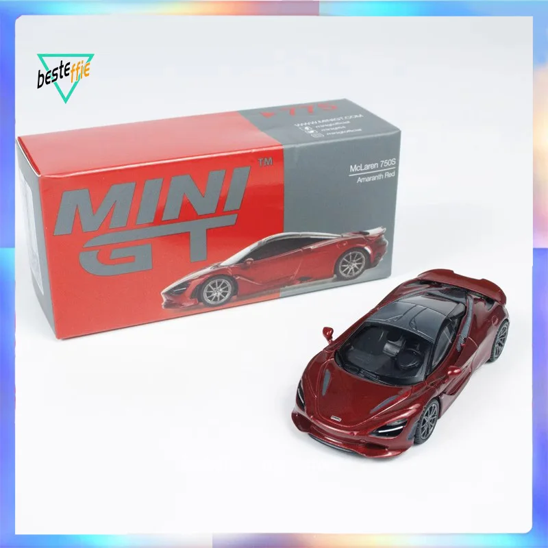 Mini Gt Car Model 1/64 McLaren 750S Amaranth simulation car model alloy display room ornament cars model boy collection toy gift