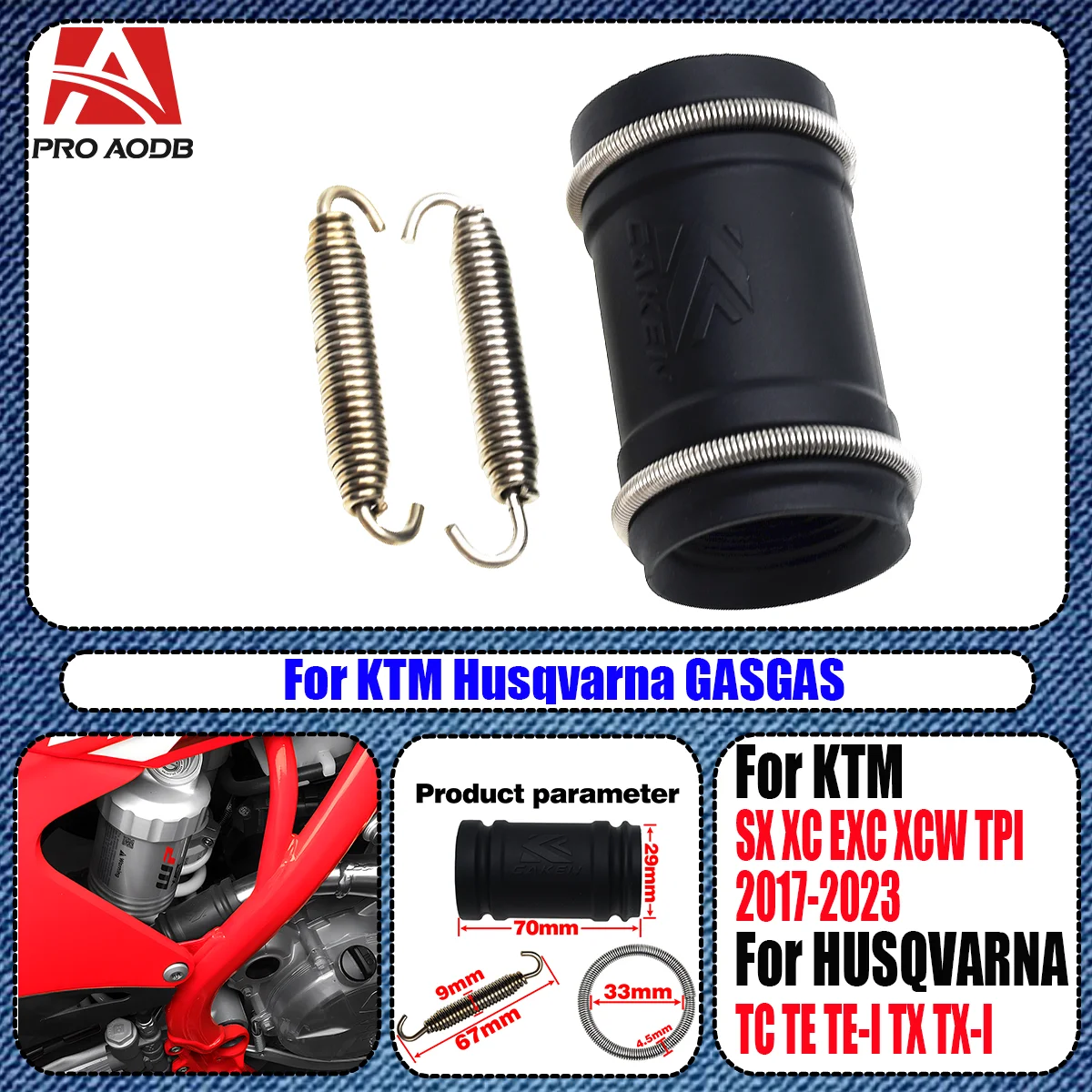 Exhaust Pipe Tailpipe Seal Ring Spring Exhaust Coupling Kit 2T For Husqvarna TC TE TEi TX TXi KTM 300 250XC SX XCW EXC 2017-2023