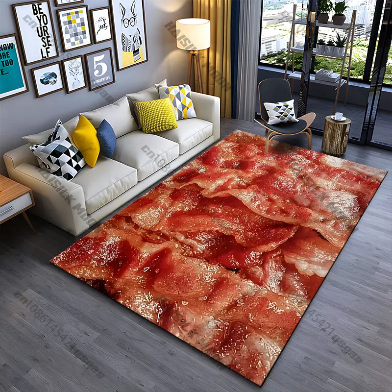 Crispy cooked strips of bacon carpet Yoga living room room decor children's crawling mat doormat area rug games mat